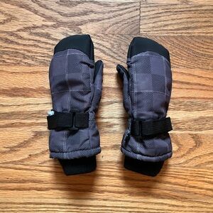 Kids Plaid Winter Snow Mittens Sz 2-4 Yrs